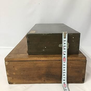 Amazon.co.jp: KNY392古い絵具箱2点まとめて木製古民具レトロ木